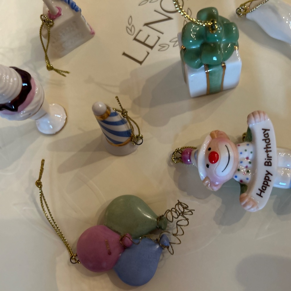 Lenox The Happy Birthday Mini Ornaments set off 12 NWT - Picture 3 of 5